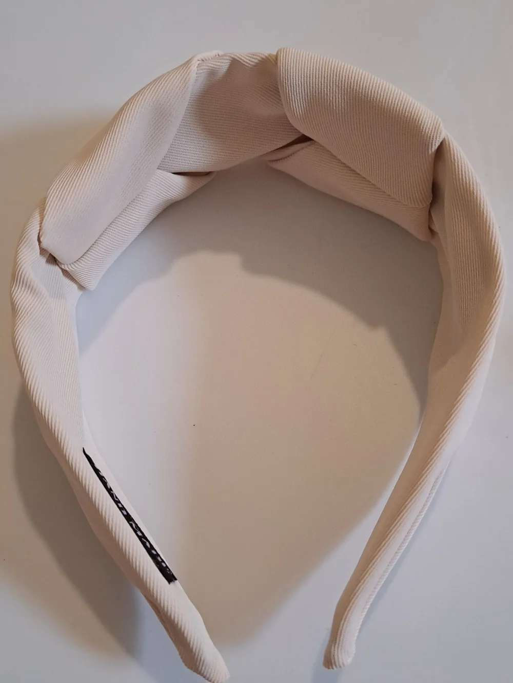 Hand Made Light Beige Wide Knot Headband